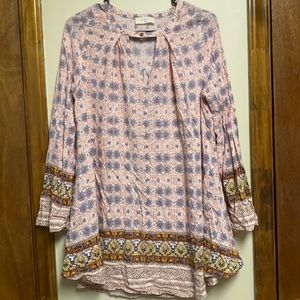 Cute Pink Floral Blouse